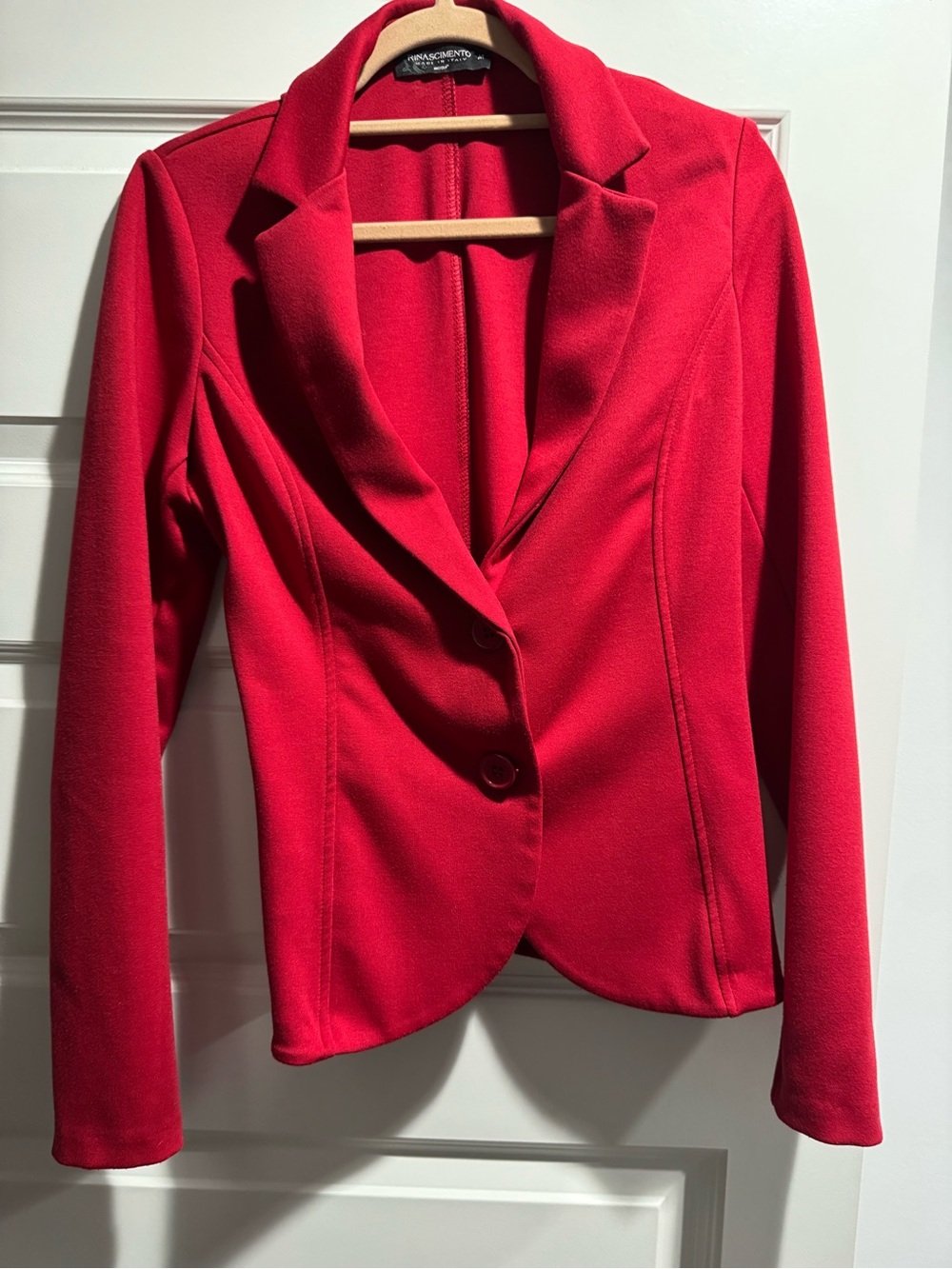 Women’s Red Tailored Single-Breasted Blazer made in Italy size M